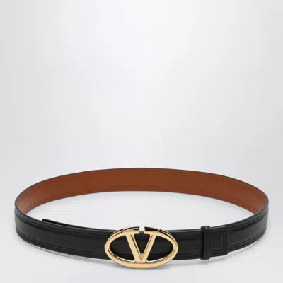 Valentino Garavani Valentino Vlogo Moon 30mm Leather Belt In Black
