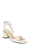 Valentino Garavani Vlogo Bold Ankle Strap Sandal In Ivory/nero