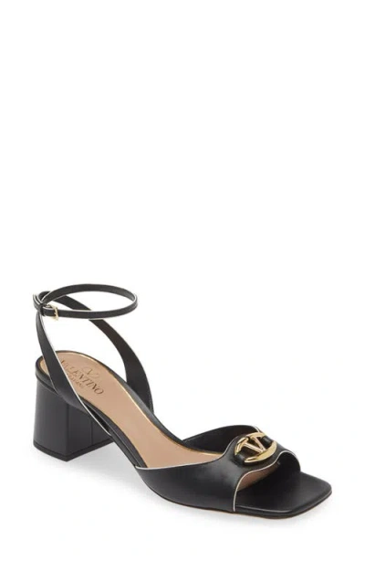 Valentino Garavani Vlogo Bold Ankle Strap Sandal In Black