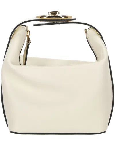 Valentino Garavani Vlogo Bold Leather Mini Bag In White