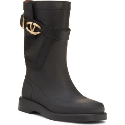 Valentino Garavani Vlogo Bold Waterproof Rain Boot In Nero