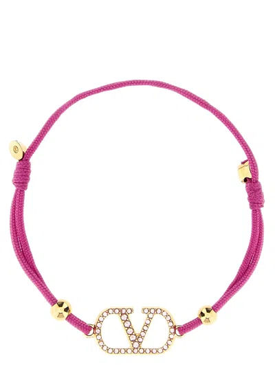 Valentino Garavani Vlogo Bracelet In Magenta