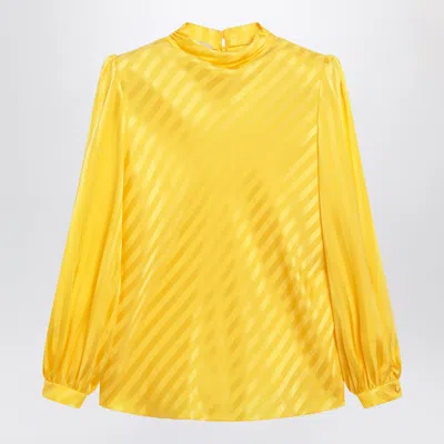 Valentino Garavani Vlogo Bright Narciso Jacquard Silk Top In Yellow