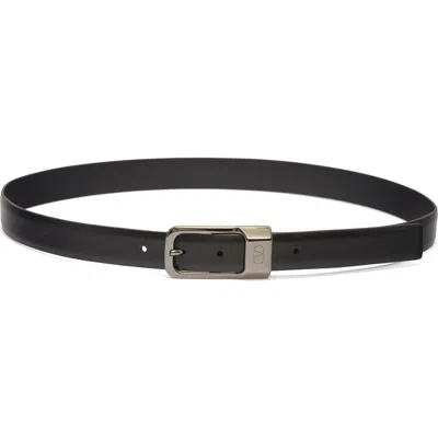 Valentino Garavani Vlogo Buckle Leather Belt In Nero