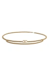 Valentino Garavani Vlogo Signature Chain Belt Woman Antique Gold S In Dark Brown/gold