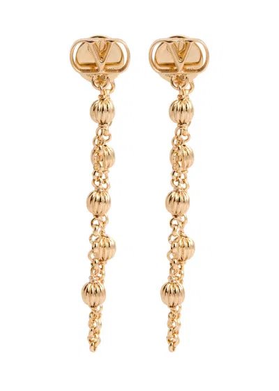 Valentino Garavani Vlogo Chain Hoop Earrings In Gold