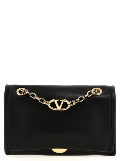 Valentino Garavani 'v Logo Chain' Shoulder Bag In Black