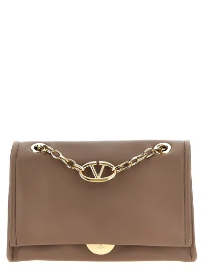Valentino Garavani Vlogo Chain Shoulder Bag In Brown