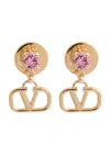 Valentino Garavani Vlogo Crystal-embellished Drop Earrings In Gold
