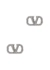 Valentino Vlogo Crystal-embellished Stud Earrings In Silver