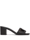 Valentino Garavani Women Vlogo Cut-out Leather Mules