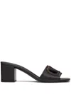 Valentino Garavani Women Vlogo Cut-out Leather Mules