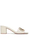 Valentino Garavani White Mules With Vlogo Cut-out On The Front In Leather Woman In White