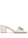 Valentino Garavani White Mules With Vlogo Cut-out On The Front In Leather Woman In White