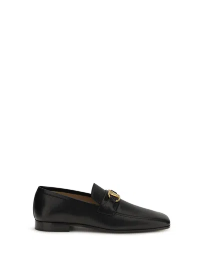 Valentino Garavani Vlogo Embellished Goatskin Loafer In Black