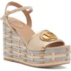 Valentino Garavani Vlogo Espadrille Wedge Sandal In Brown
