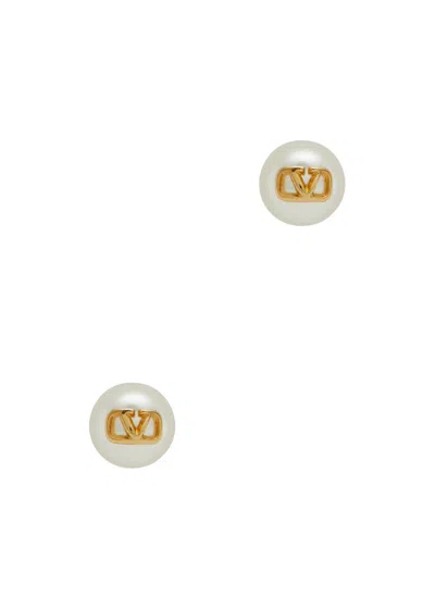 VALENTINO GARAVANI VALENTINO GARAVANI VLOGO FAUX PEARL STUD EARRINGS