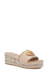 Valentino Garavani Vlogo Flatform Espadrille Slide Sandal In Multi