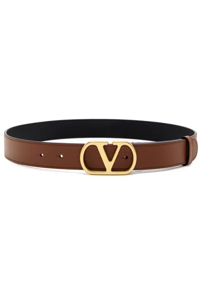 VALENTINO GARAVANI VALENTINO GARAVANI VLOGO GRAINED LEATHER BELT