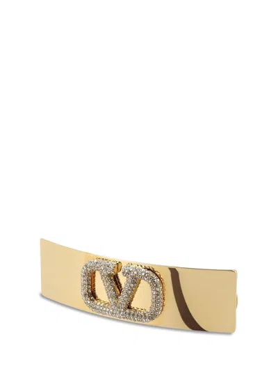 Valentino Garavani Garavani Vlogo Hair Clip In Gold
