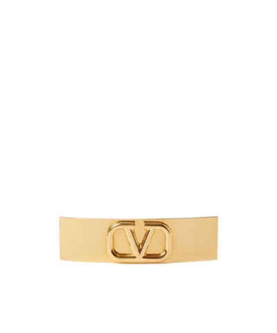 Valentino Garavani Vlogo Signature Metal Hair Clip Woman Gold Uni