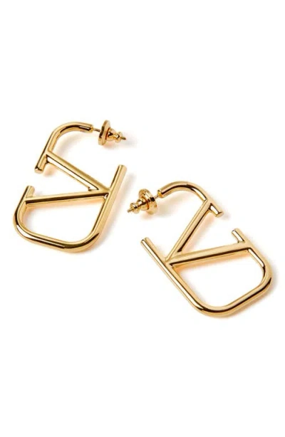 Valentino Garavani Vlogo Huggie Earrings In Gold