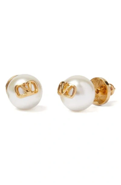 Valentino Garavani Vlogo Imitation Pearl Stud Earrings