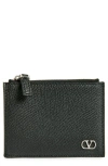 Valentino Garavani Vlogo Leather Card Case In Black