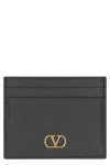 Valentino Garavani Vlogo Leather Card Holder In Black