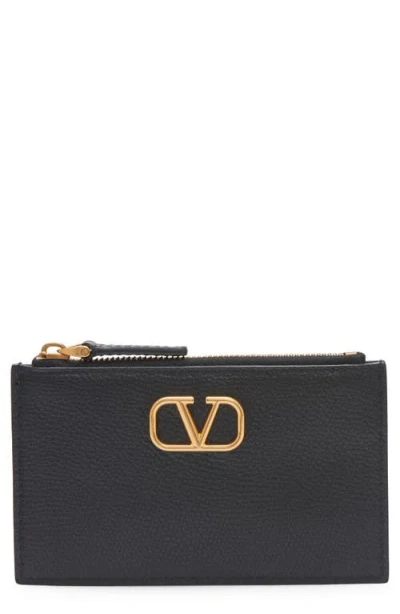 Valentino Garavani Vlogo Signature Card Holder In Nero