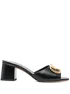 Valentino Black Vlogo Signature Slide Heeled Sandals In Multi
