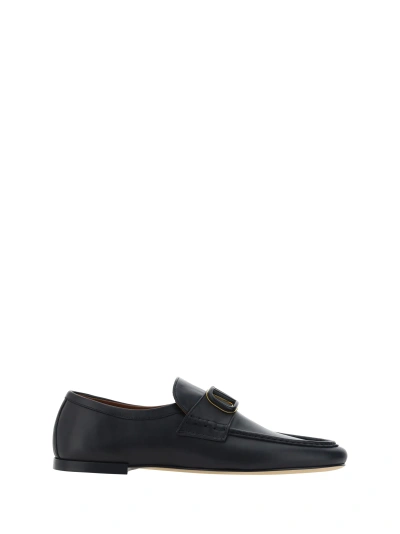 Valentino Garavani Vlogo Signature Leather Loafers In Black