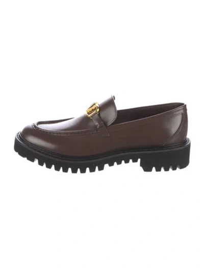 Pre-owned Valentino Garavani Garavani Vlogo Loafers W/ Tags In Brown