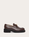Valentino Garavani Vlogo Locker Calfskin Loafers 40mm Woman Fondant 41.5 In Brown