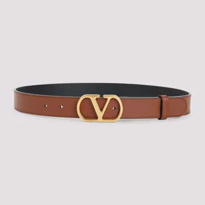 Valentino Garavani Vlogo Mini 30 Leather Belt In Brown