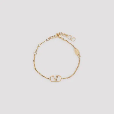 Valentino Garavani Vlogo Mini Brass Bracelet In Metallic