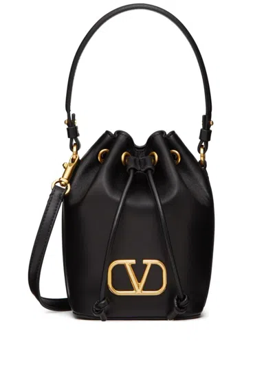 Valentino Garavani Vlogo Mini Bucket Bag In Black