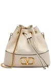 Valentino Garavani Mini Bucket Bag In Nappa With Vlogo Signature Chain Woman Light Ivory Uni In Ivory