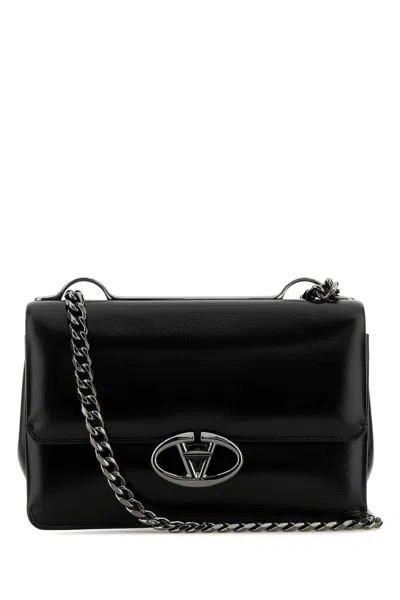 Valentino Garavani Vlogo Mini Leather Shoulder Bag With Crossbody Strap In Black