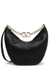 Valentino Garavani Vlogo Moon Medium Grained Leather Shoulder Bag In Black