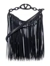 Valentino Vlogo Moon Mini Hobo Bag With Sequin Fringes In Black