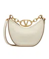 Valentino Garavani Vlogo Moon Zip-up Mini Shoulder Bag In Nude