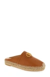 Valentino Round Toe Espadrille Sole Mule In Brown