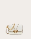 Valentino Garavani Vlogo O'clock Small Nappa Leather Shoulder Bag With Chain Woman Ivory Uni In White