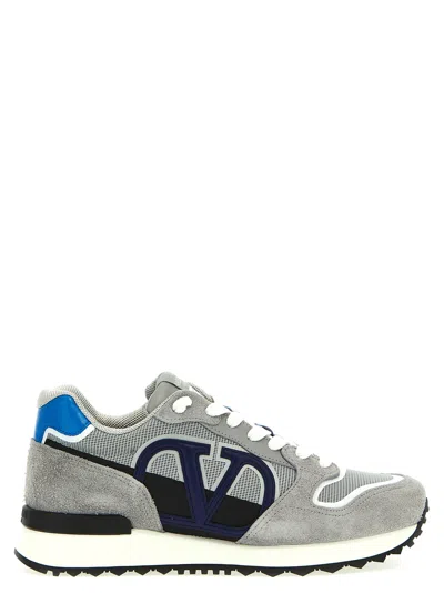 Valentino Garavani Vlogo Pace Sneakers In Grey/blue