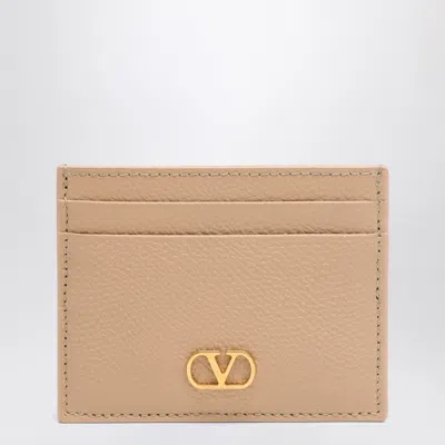 Valentino Garavani Vlogo Signature Credit Card Holder Rose Sand In Neutral