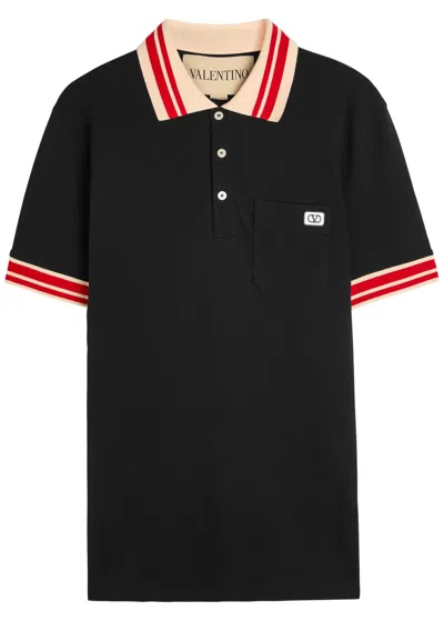 VALENTINO VALENTINO GARAVANI VLOGO PIQUÉ COTTON POLO SHIRT