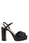 Valentino Vlogo 115 Patent Platform Sandal In Black