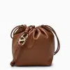 Valentino Women's Vlogo Pouf Nappa Leather Pouch In Brown