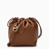 Valentino Women's Vlogo Pouf Nappa Leather Pouch In Brown